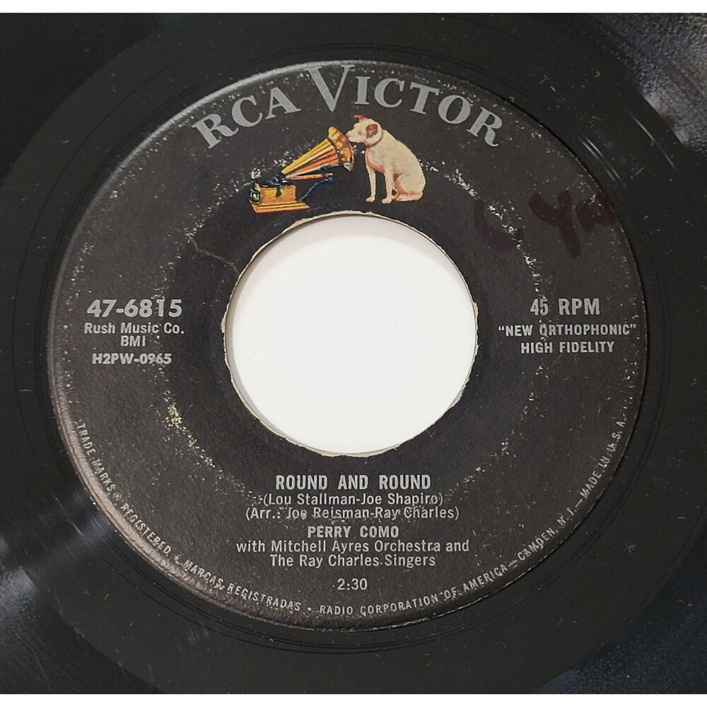 Perry Como Round And Round / Mi Casa, Su Casa 45 RPM RCA VG Pop '57